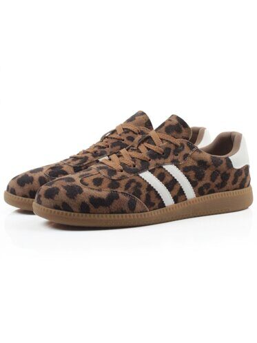 03-270-6PC LT. BROWN/LEOPARD Кеды женские (натуральная кожа)