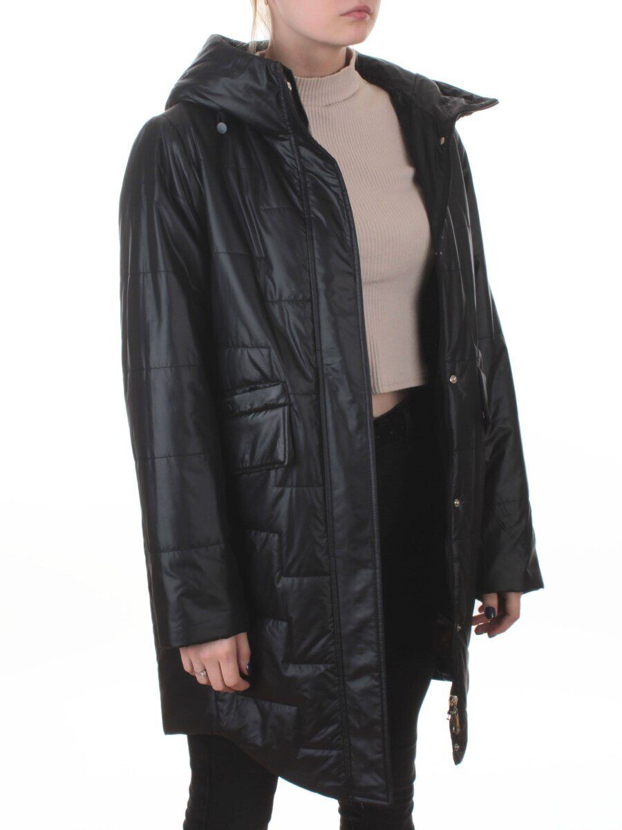 9616 BLACK Куртка демисезонная женская (100 гр. холлофайбер)