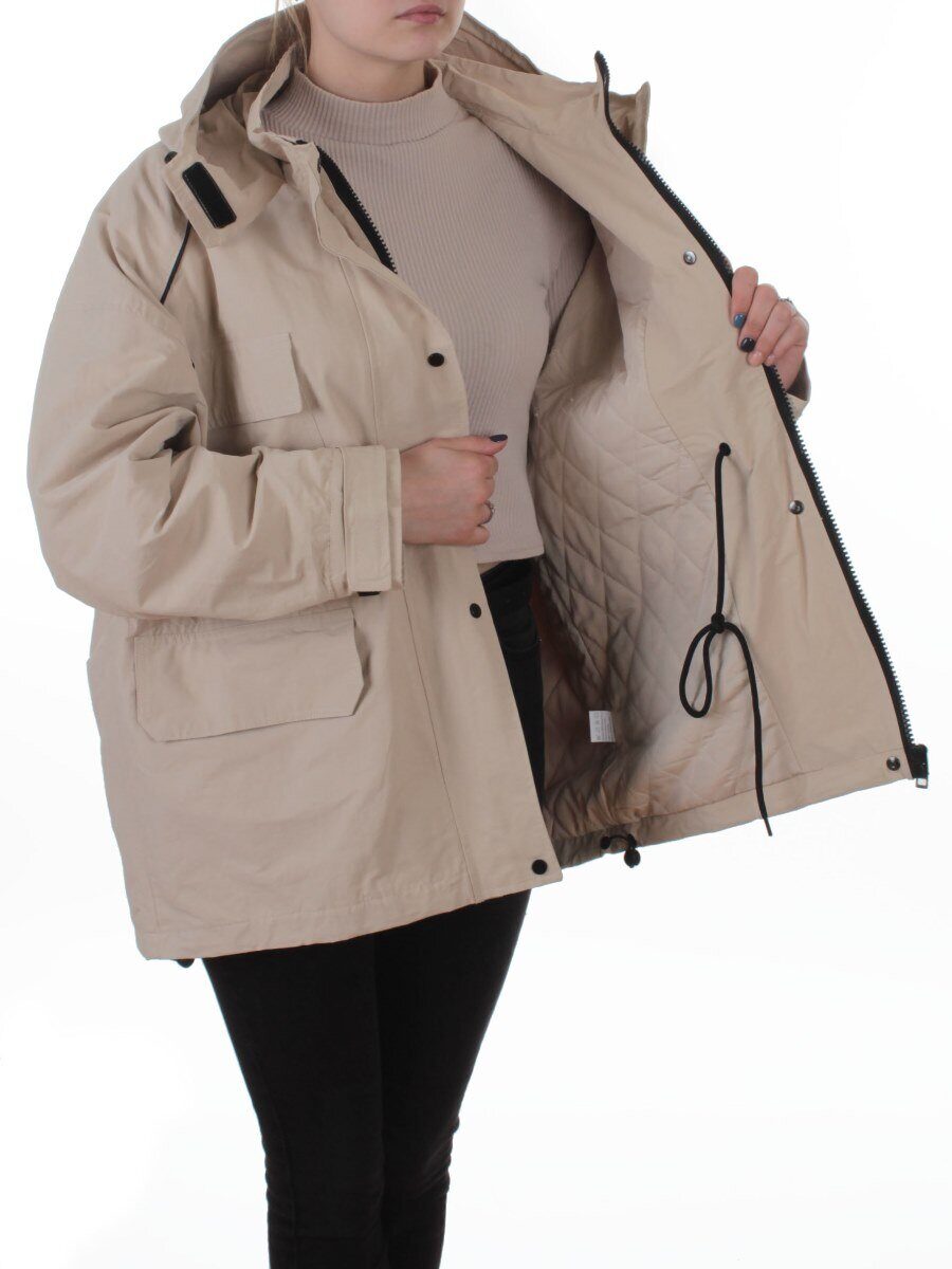 3092 BEIGE Куртка демисезонная женская (100 гр. холлофайбер)
