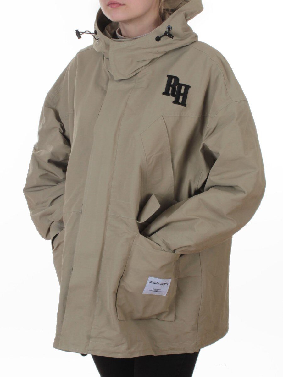 3097 GREY/GREEN Куртка демисезонная женская (100 гр. холлофайбер)