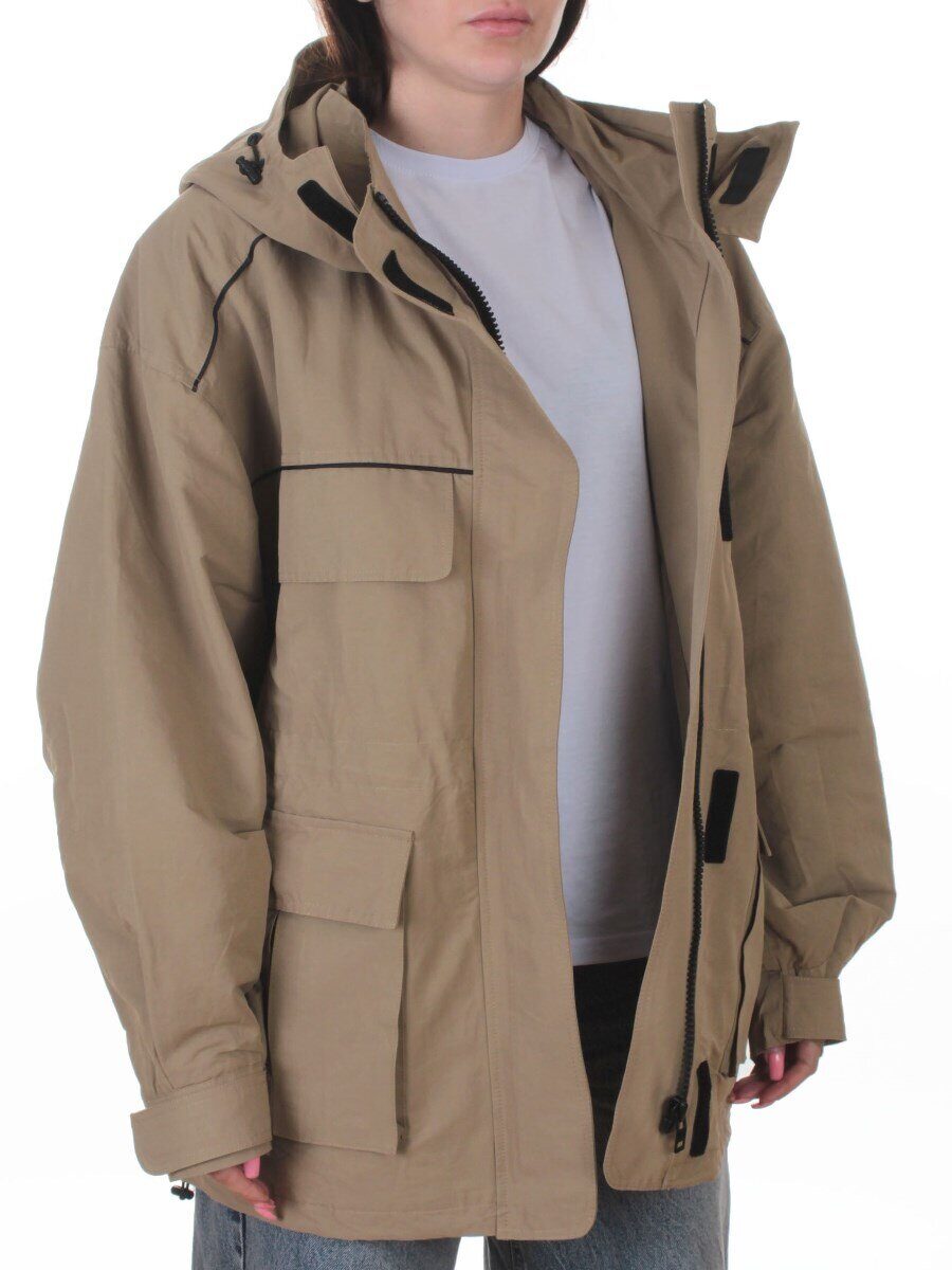 3097 GREY/GREEN Куртка демисезонная женская (100 гр. холлофайбер)