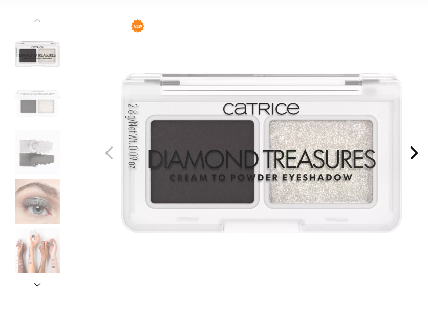 Палетка теней для век Diamond Treasures Cream to Powder Eyeshadow, 030 Smokey Diamond CATRICE Германия