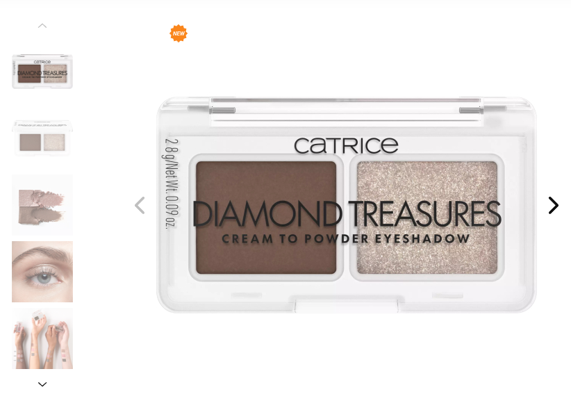 Палетка теней для век Diamond Treasures Cream to Powder Eyeshadow, 010 Hazel Spark CATRICE Германия