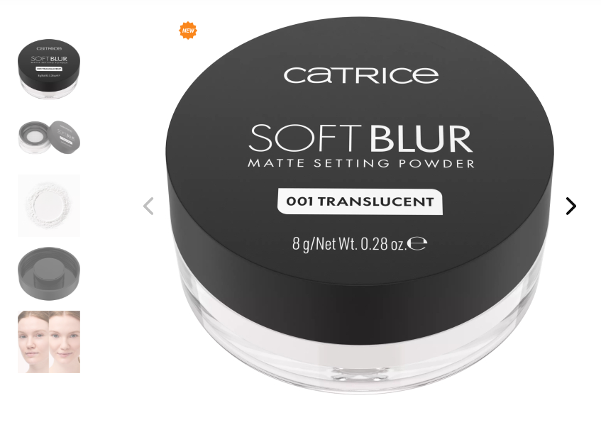 Пудра рассыпчатая матирующая Soft Blur Matte Setting Powder, 001 Translucent CATRICE Германия