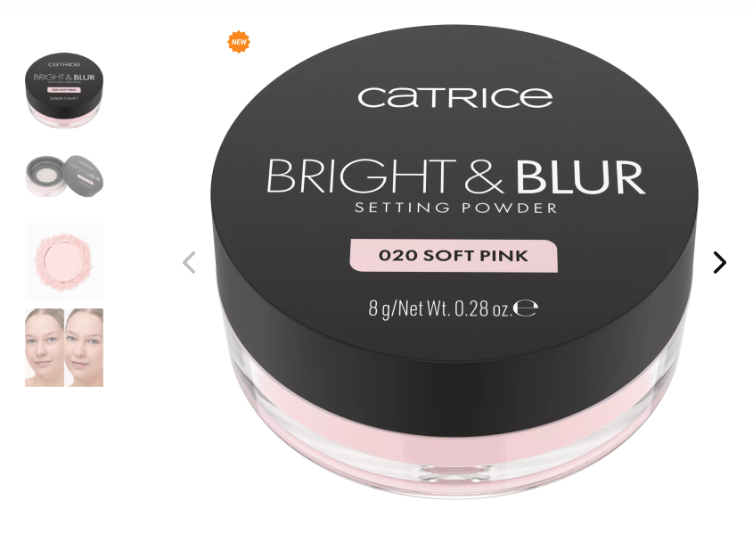 Пудра рассыпчатая Bright & Blur Setting Powder, 020 Soft Pink CATRICE Германия