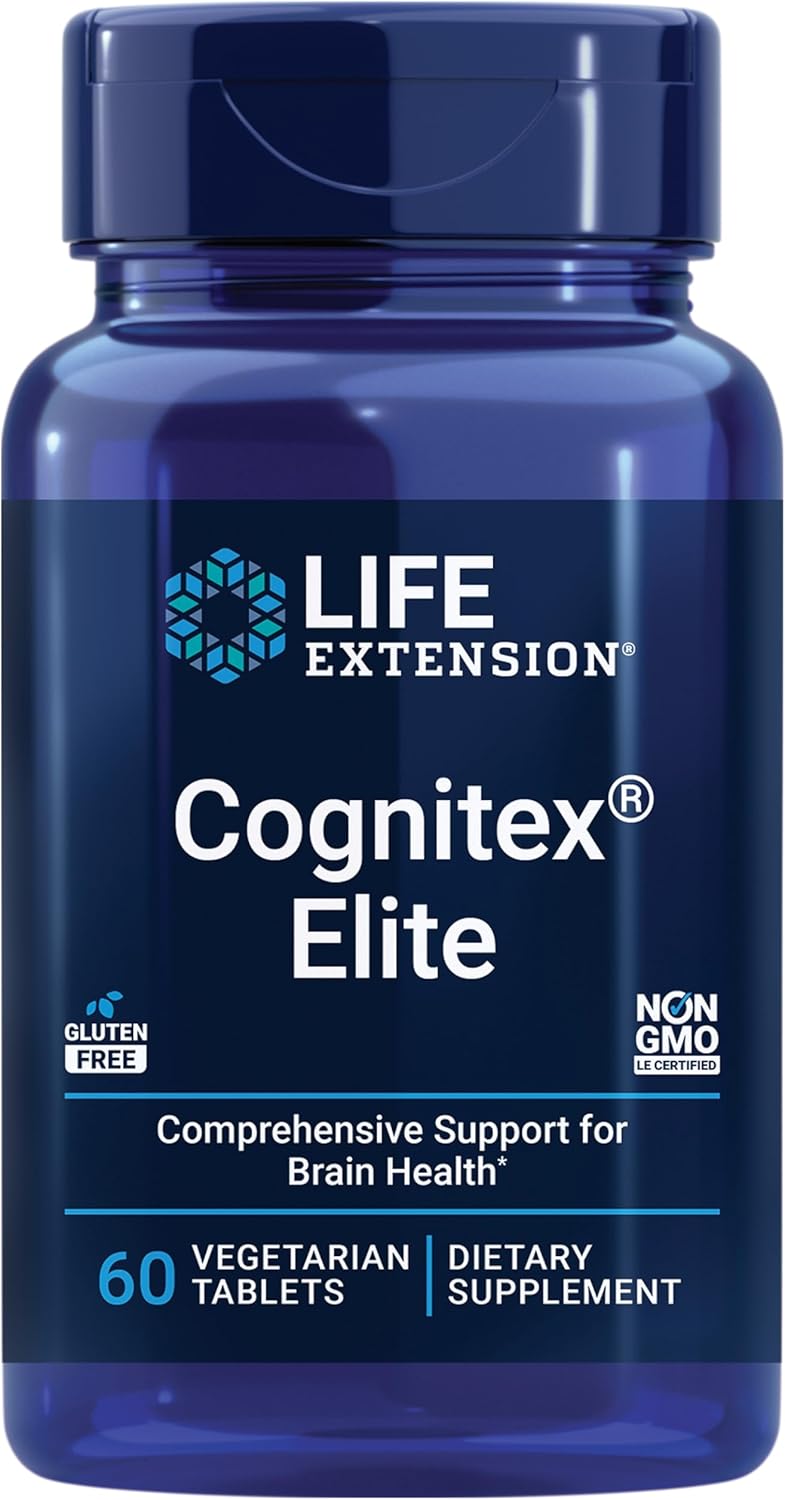 Cognitex® Elite: Усиление концентрации, памяти и настроения с экстрактом шалфея, ашвагандой и фосфатидилсерином, 60 таблеток