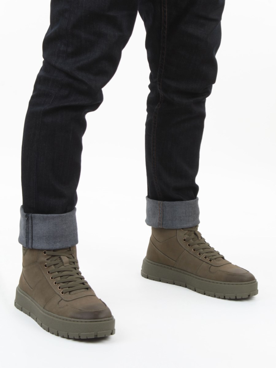 05-AW1003-7M KHAKI Ботинки зимние мужские (натуральная кожа, натуральный мех)