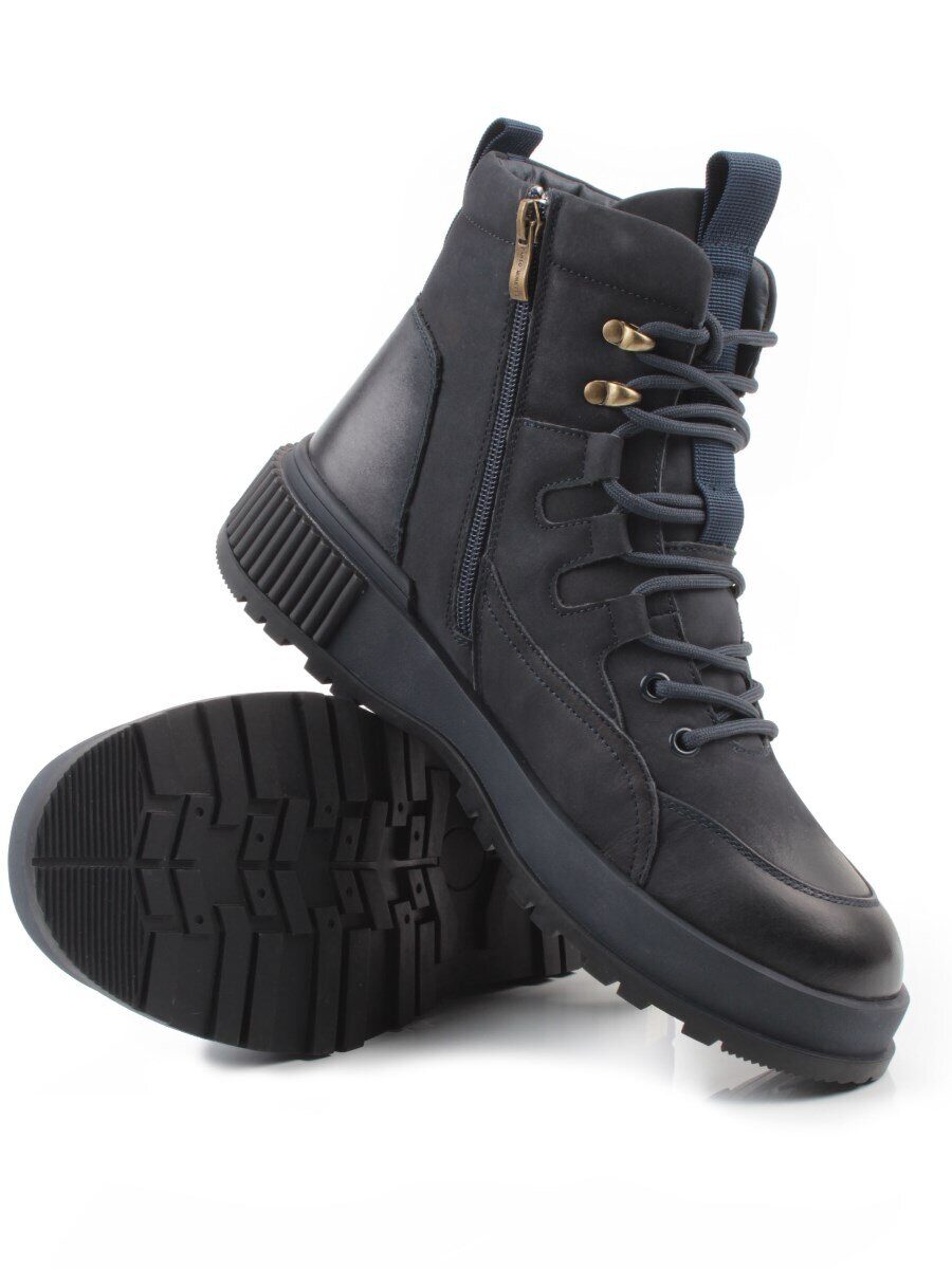 05-AW1008-6M DK. BLUE Ботинки зимние мужские (натуральная кожа, натуральный мех)