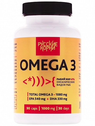 Omega-3, 90 капсул по 1000 мг ЕРА 180/DHA 110/Omega-3 47%
