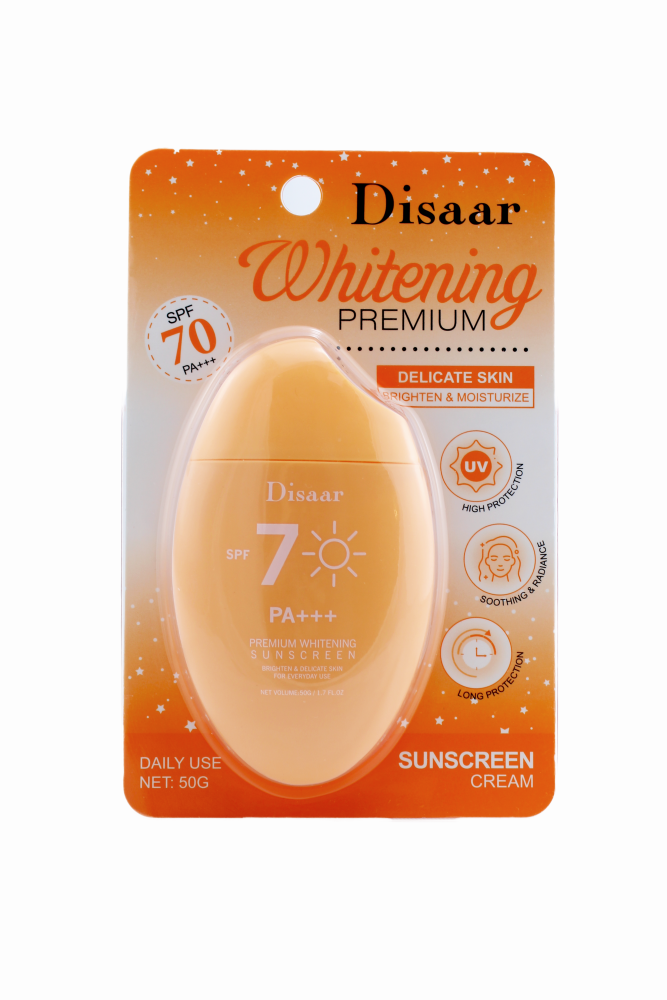 [DISAAR] Крем для лица солнцезащитный ОСВЕТЛЯЮЩИЙ Premium Whitening Sunscreen Cream SPF70/PA+++, 50 гр
