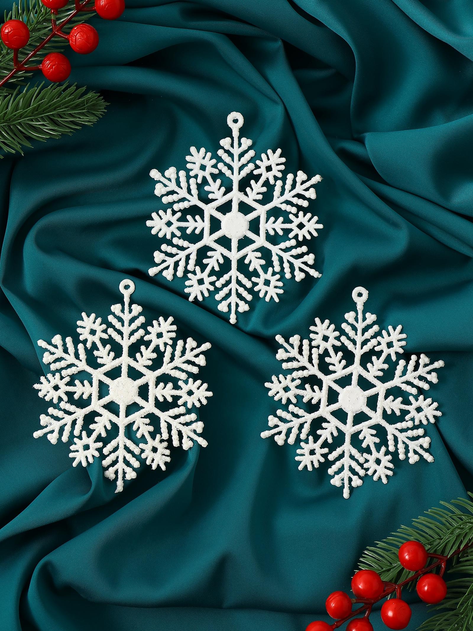 Ёлочные игрушки набор 3 шт. «Зимнее волшебство. Снежинка», d=9 см, белый ФАСОВКА по 4 набора!