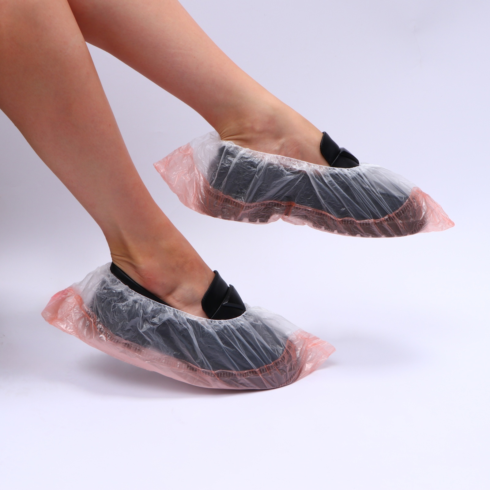 Бахилы с двойной подошвой оранжевые 400×150 мм 14/28 мкм 25 пар/уп ФАСОВКА по 50 пар!