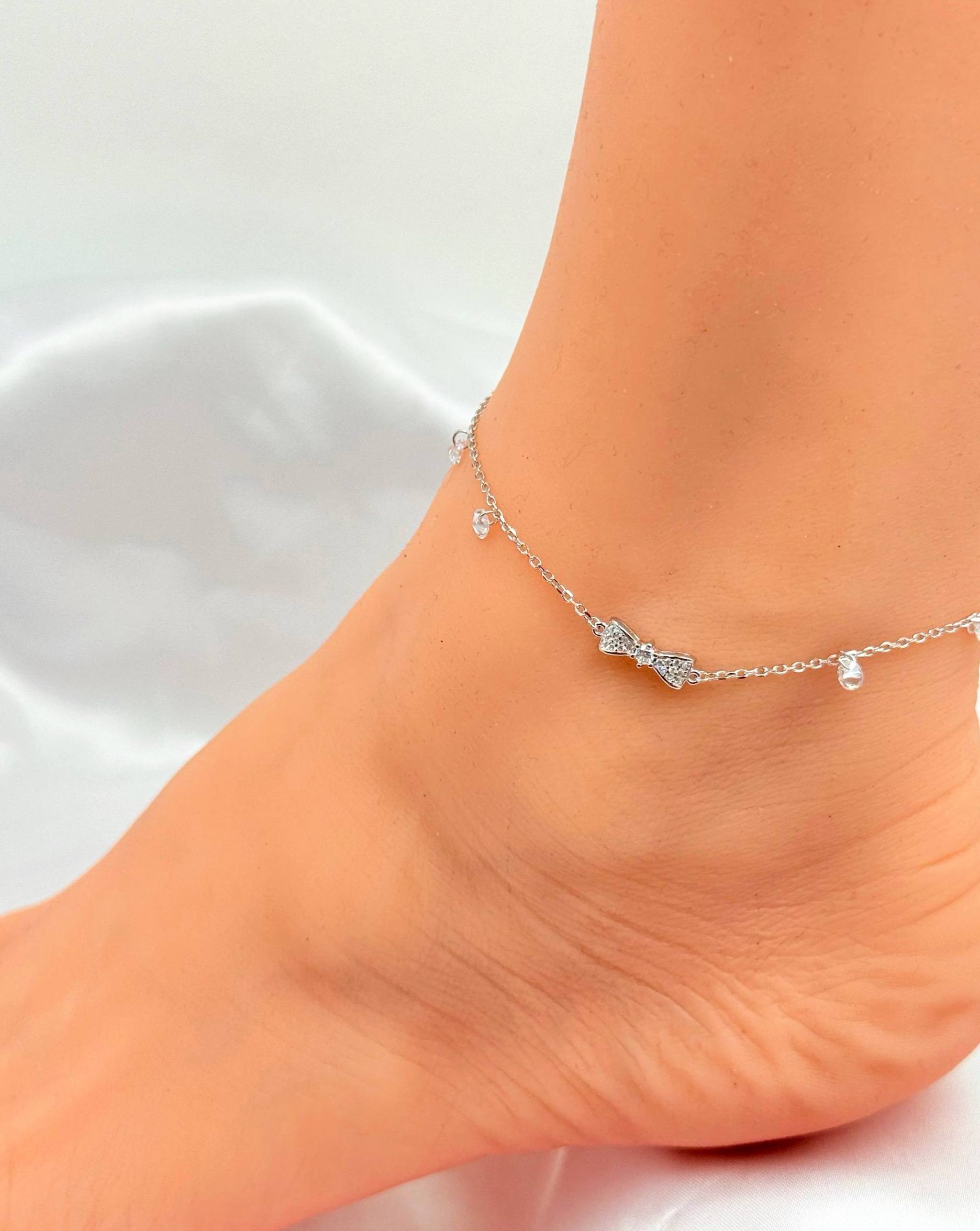 Браслет на ногу Серебро 925 пробы d05