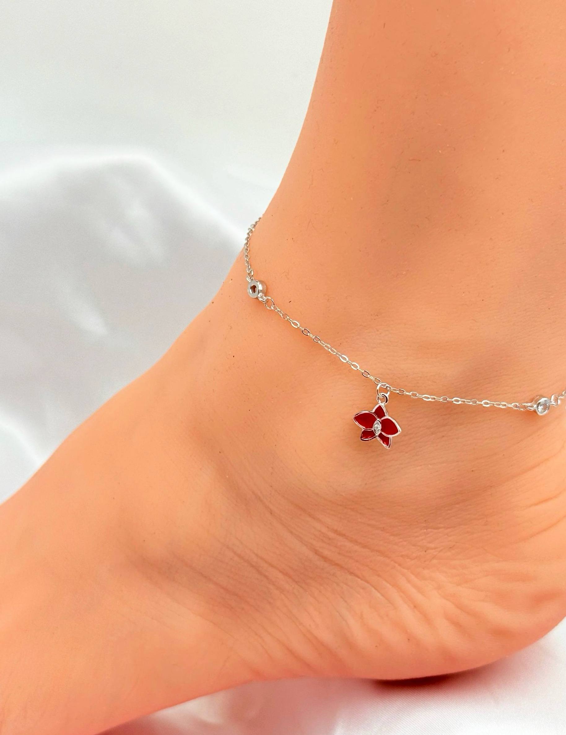 Браслет на ногу Серебро 925 пробы d05