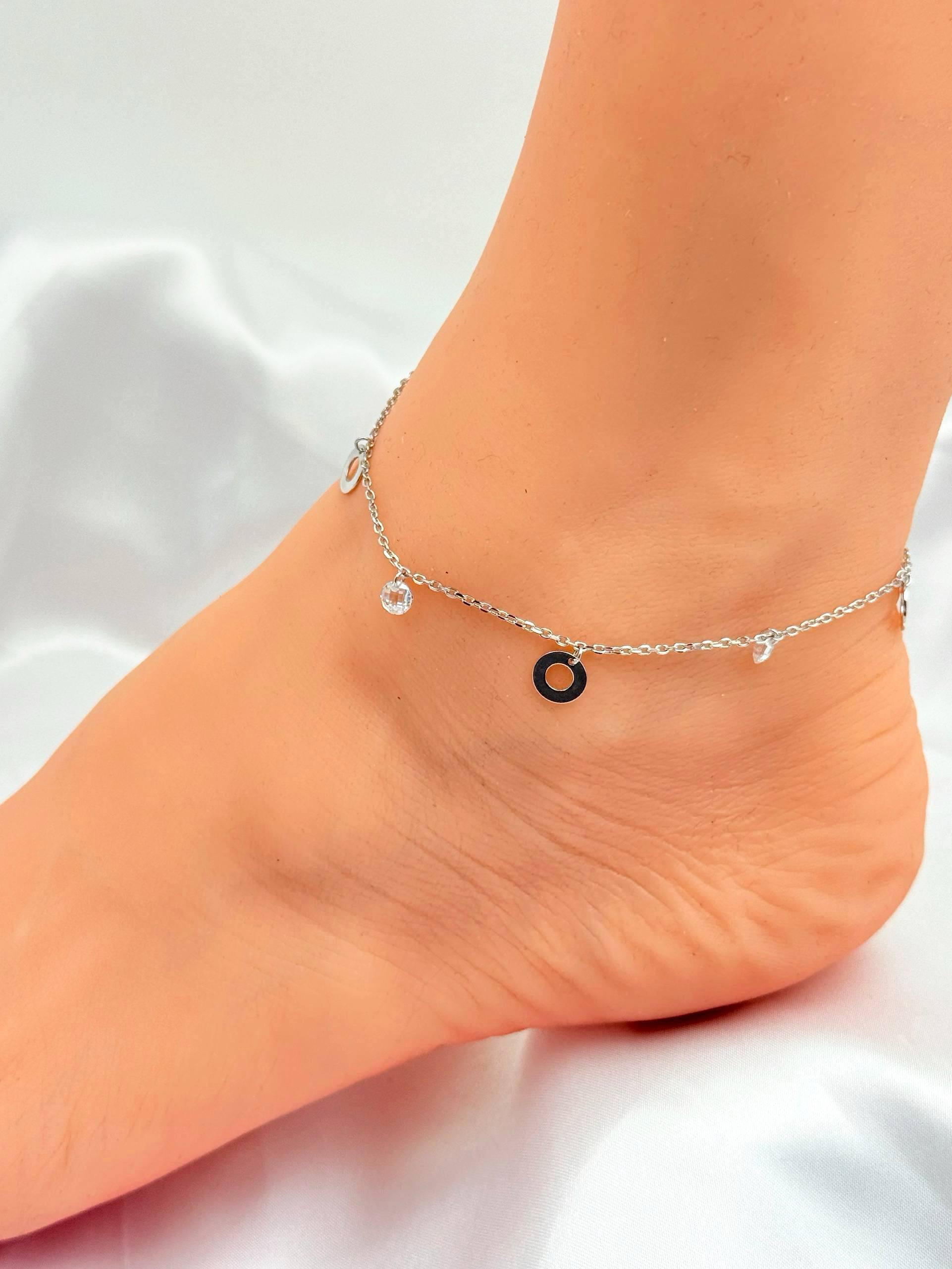 Браслет на ногу Серебро 925 пробы d05