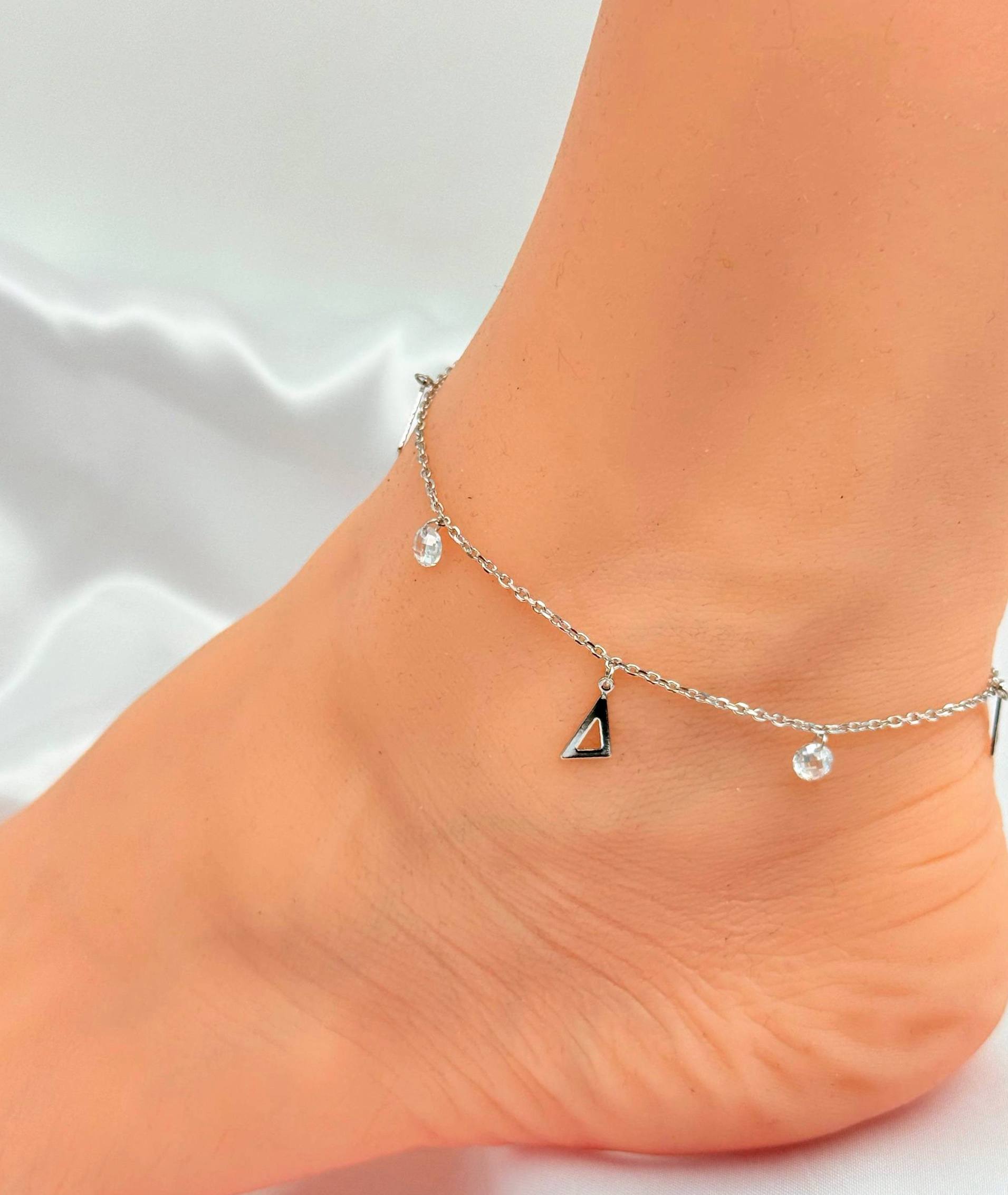 Браслет на ногу Серебро 925 пробы d05