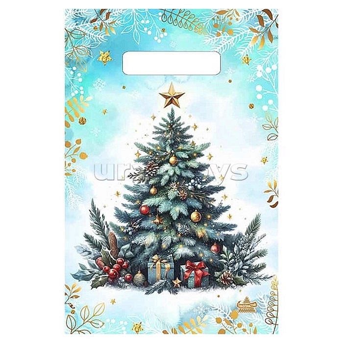 Пакет "Акварельная ель" вырубной