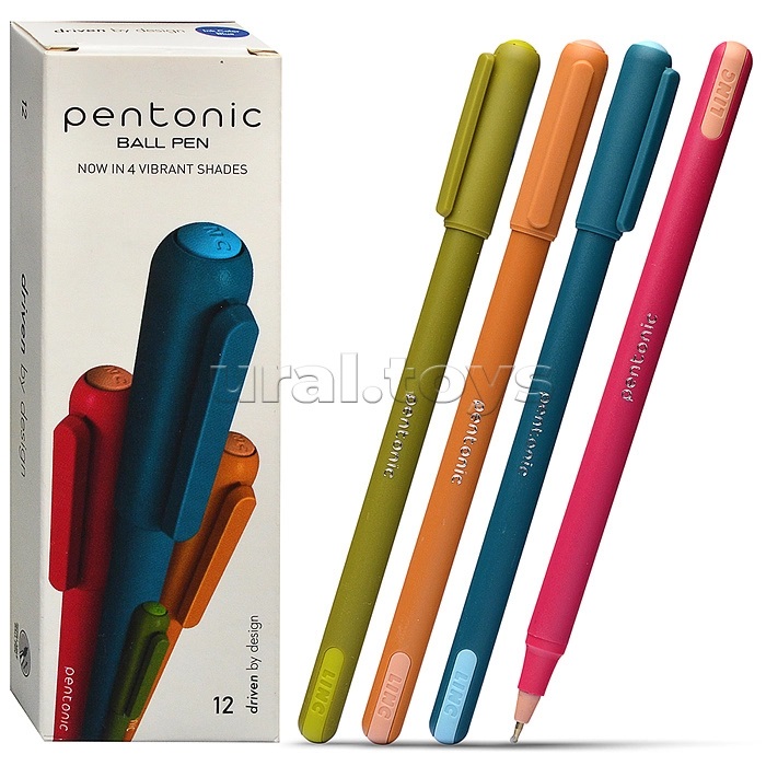 Ручка шариковая Pentonic Color синий 0,7 мм ассорти кругл. корп. игольчатый наконечник
