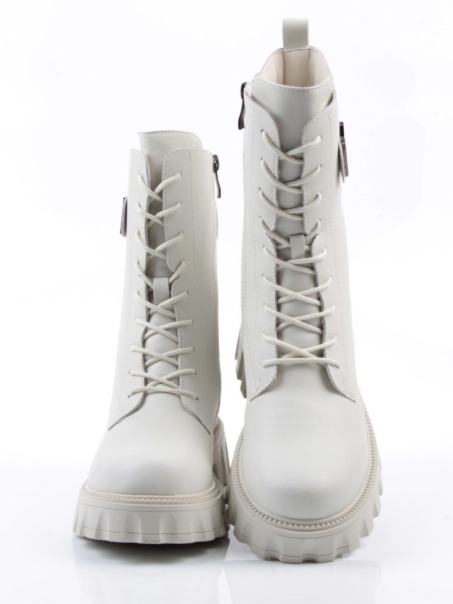 04-PAX27-2Z MILK Ботинки зимние женские (натуральная кожа, 100% шерсть) 