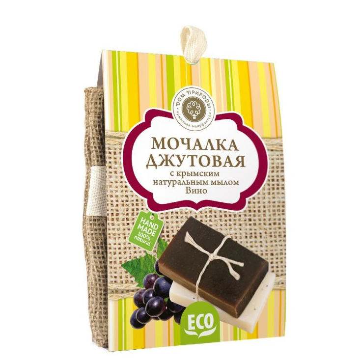 Мочалка джутовая с крымским мылом Вино  ТМ Мануфактура дом природы