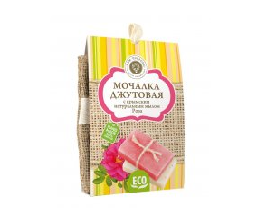 Мочалка джутовая с крымским мылом Роза  ТМ Мануфактура дом природы