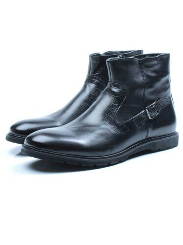 01-H9028-B36-SW3 BLACK Ботинки демисезонные мужские (натуральная кожа)