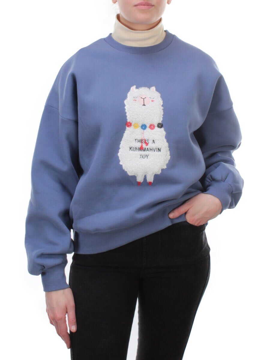 D-5627 Толстовка с высоким горлом (27% хлопок, 70% полиэстер, 3% вискоза) размер оверсайз 46-48-50