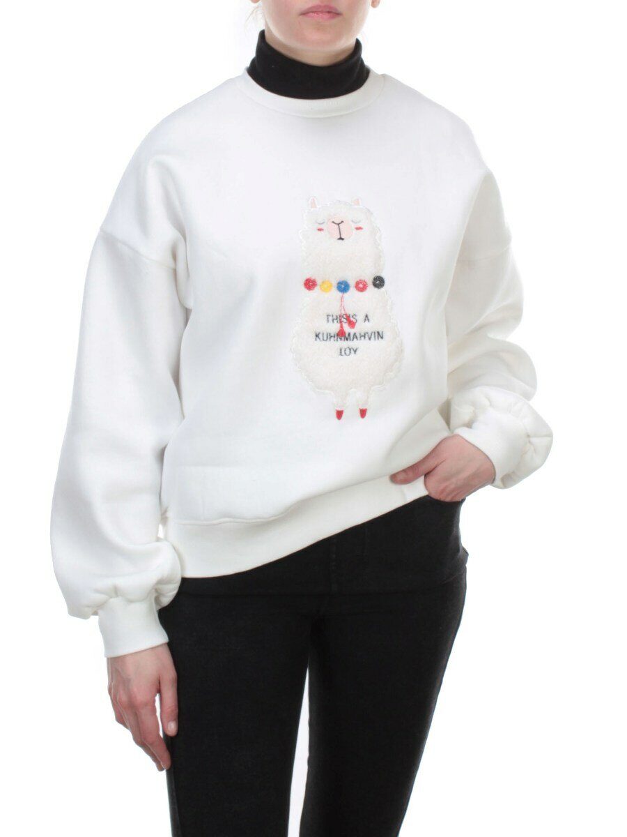 D-5627 Толстовка с высоким горлом (27% хлопок, 70% полиэстер, 3% вискоза) размер оверсайз 46-48-50