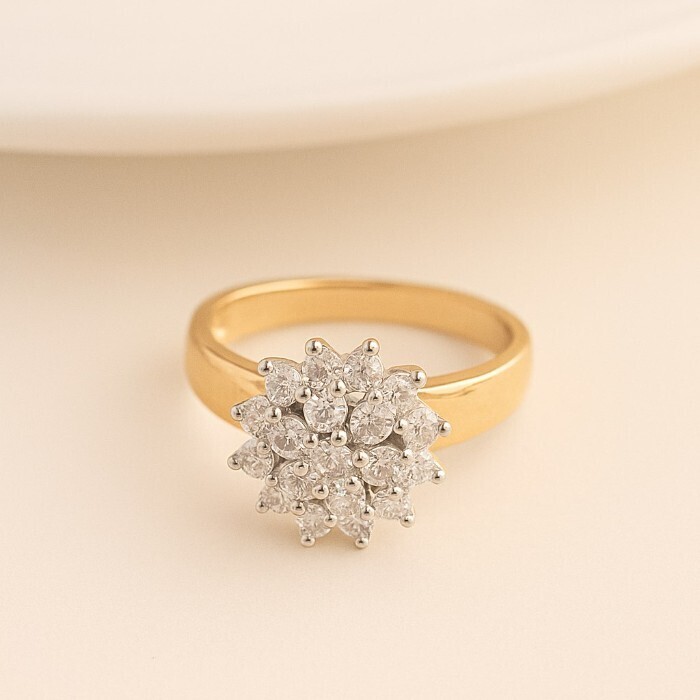 Кольцо 19 р ювелирная бижутерия коллекция Дубай вставка фианиты цвет прозрачный