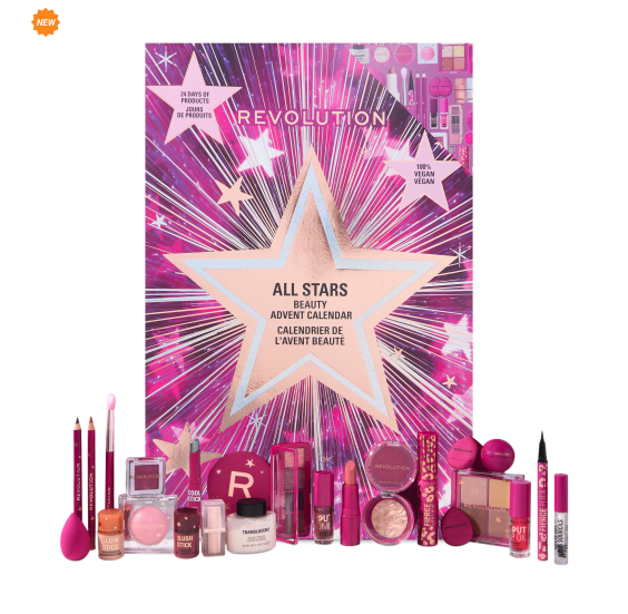 Адвент календарь All Stars Beauty Advent Calendar 24 Days Makeup Revolution Великобритания