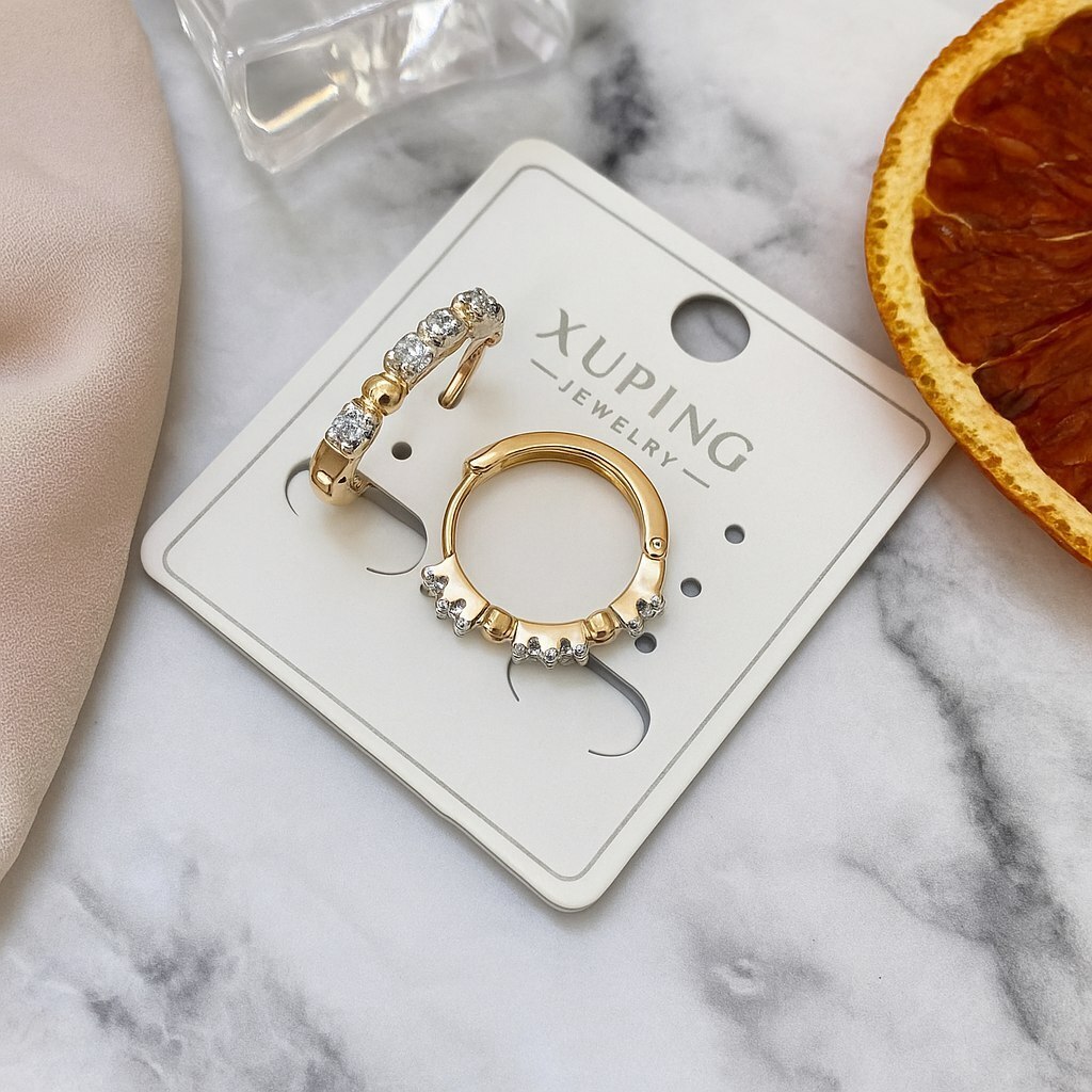 Серьги коллекция Xuping покрытие позолота вставка фианиты