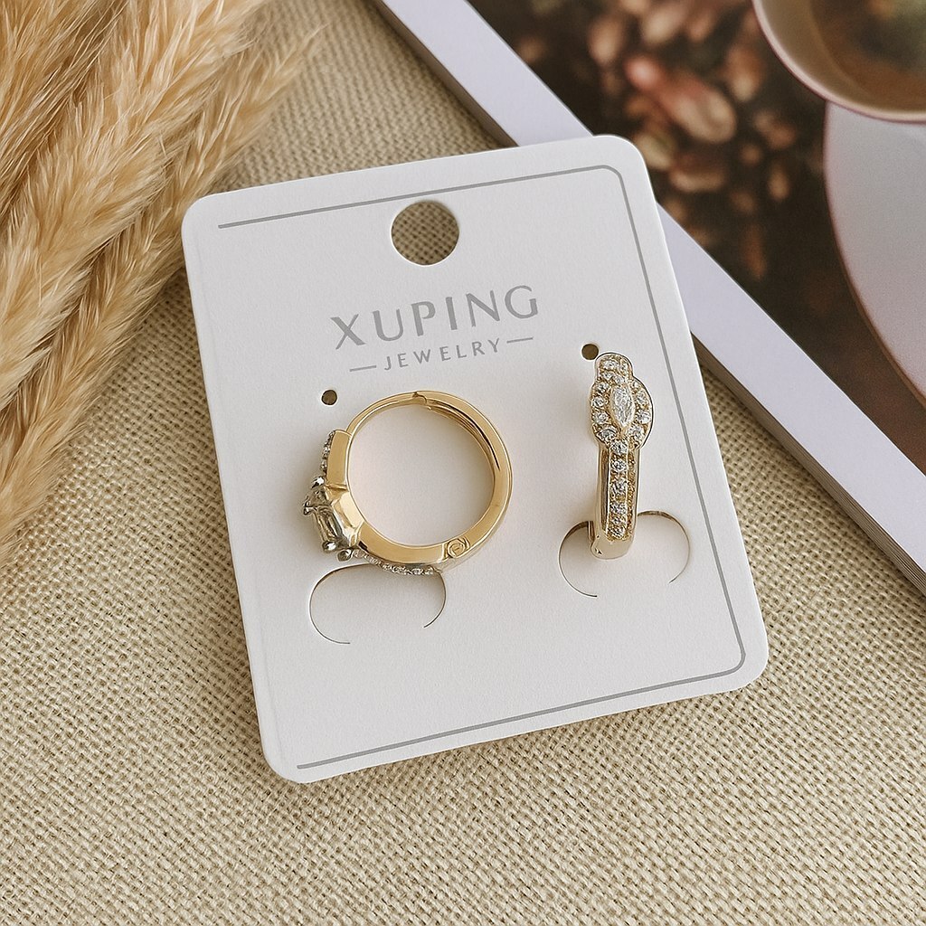 Серьги коллекция Xuping покрытие позолота вставка фианиты