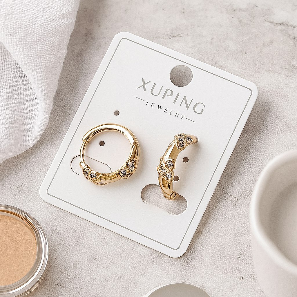 Серьги коллекция Xuping покрытие позолота вставка фианиты