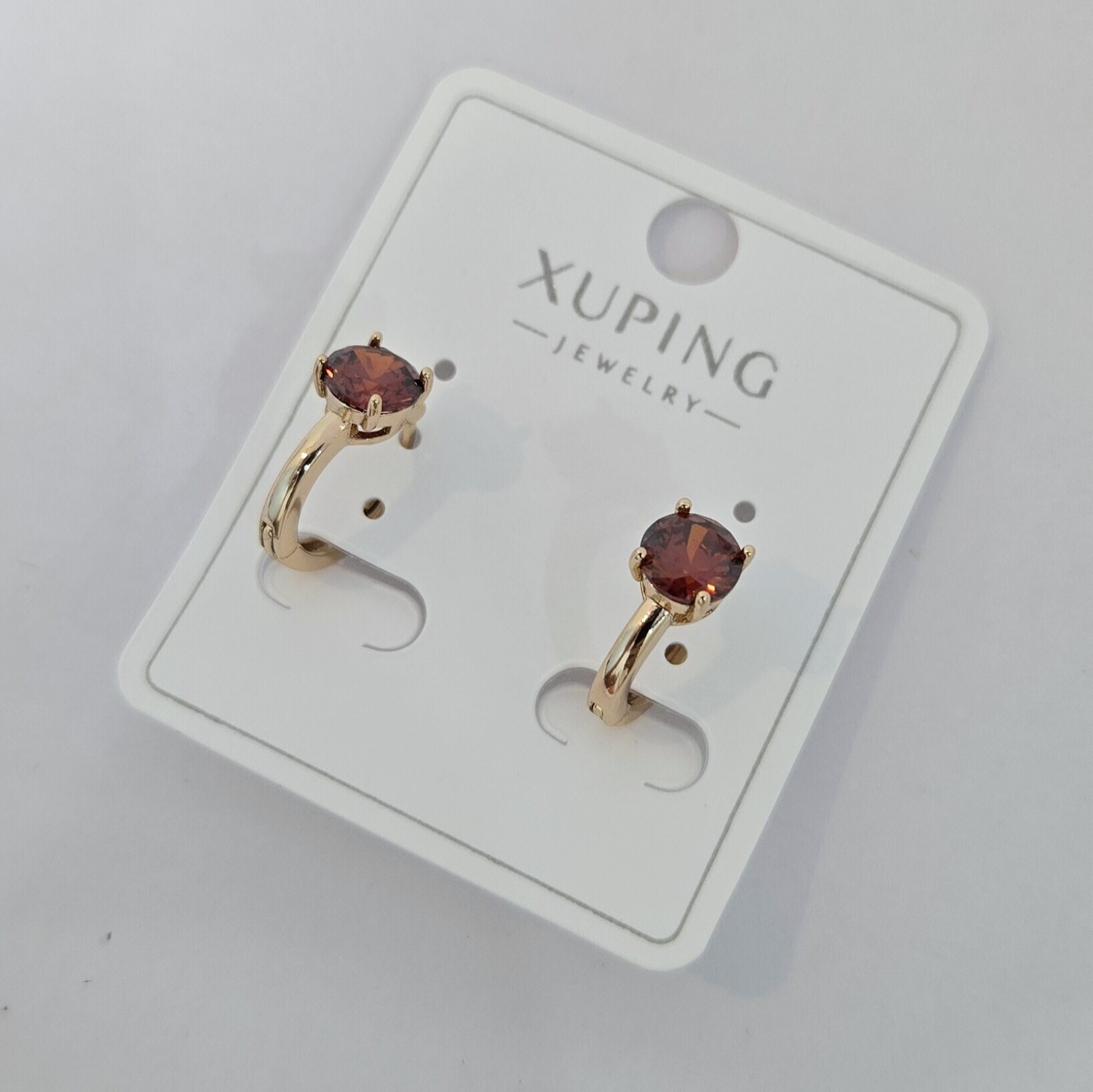 Серьги коллекция Xuping покрытие позолота вставка фианит цвет красный