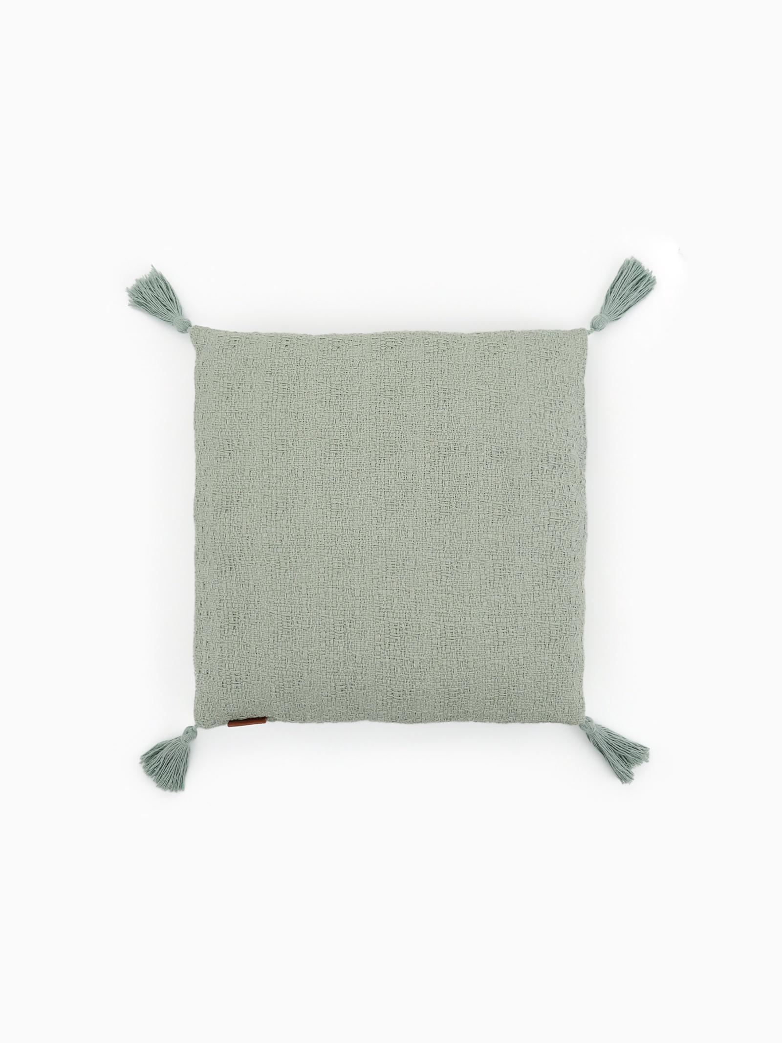 Наволочка декоративная с кисточками SL Home TASSEL, 45×45 см, оливковая