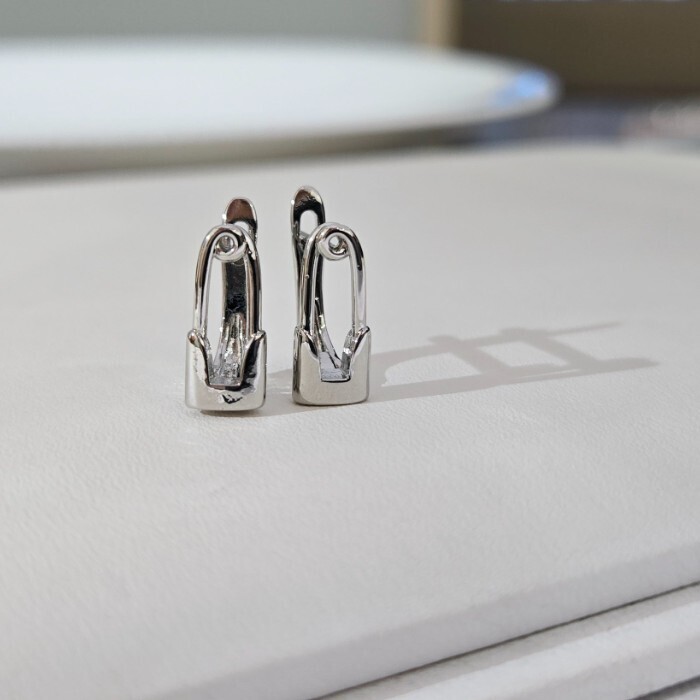 Серьги булавка ювелирная бижутерия покрытие посеребрение