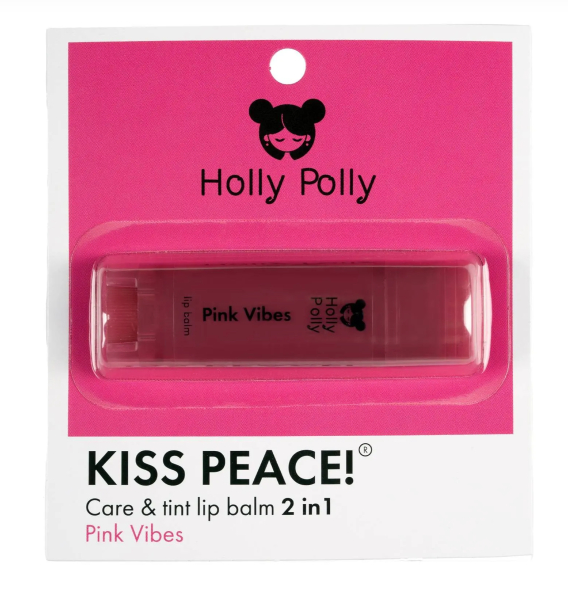 Оттеночный бальзам для губ, Kiss Peace! Pink Vibes розово-малиновый Holly Polly Россия