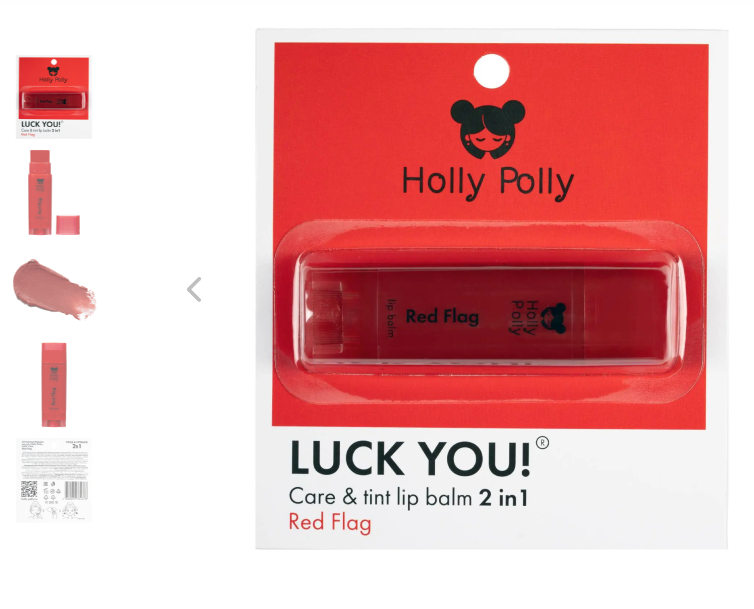 Оттеночный бальзам для губ, Luck You! Red Flag красно-вишневый Holly Polly Россия