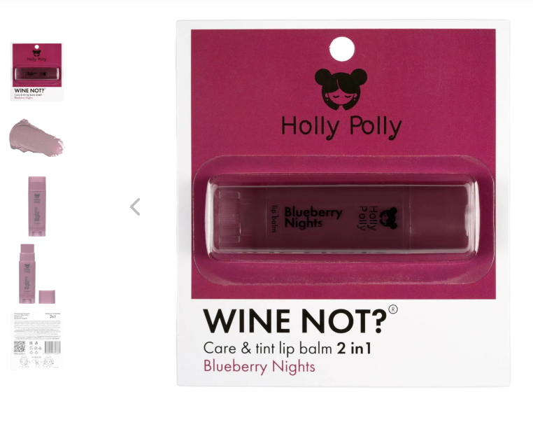 Оттеночный бальзам для губ, Wine Not? Blueberry Nights сливово-винный Holly Polly Россия