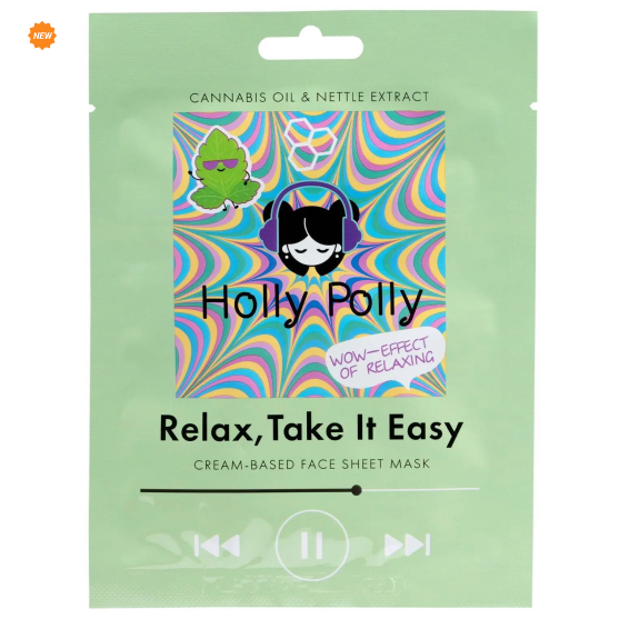 Тканевая маска для лица, с Маслом Конопли и Экстрактом Крапивы Relax, Take It Easy Holly Polly Россия
