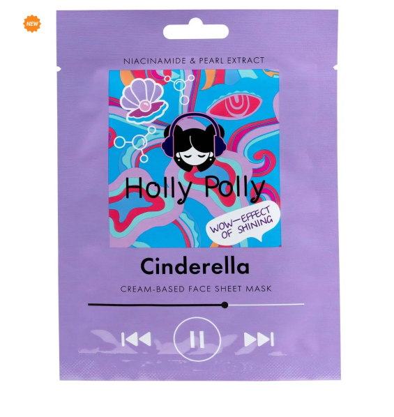 Тканевая маска для лица, с Ниацинамидом и Экстрактом Жемчуга Cinderella Holly Polly Россия