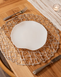 Плейсмат серебристый набор 4 шт