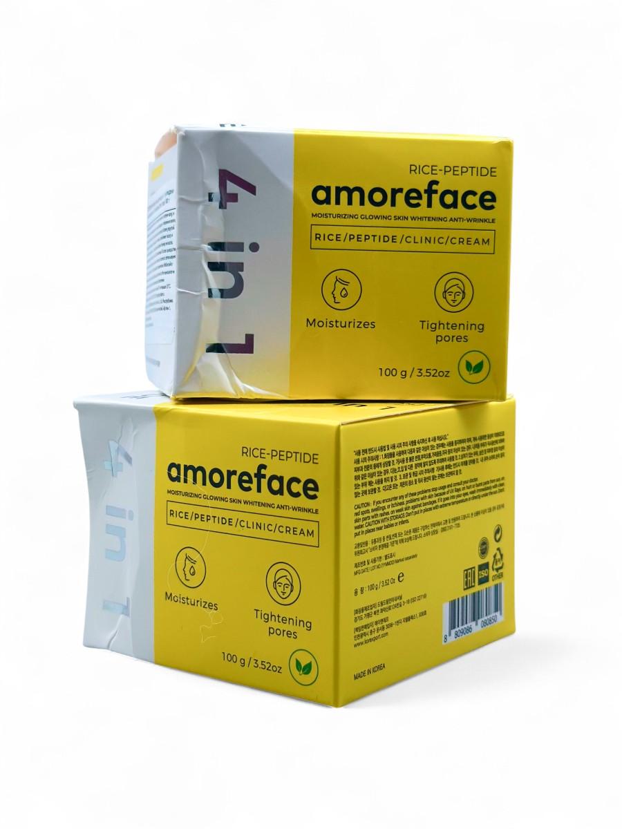 Amoreface Крем для лица 4 в 1 с пептидами и экстрактом риса / Rice-Peptide Clinic Cream, 100 г УЦЕНКА