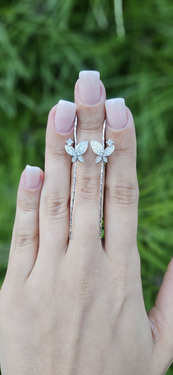 Серьги каффы Серебро 925 пробы kf