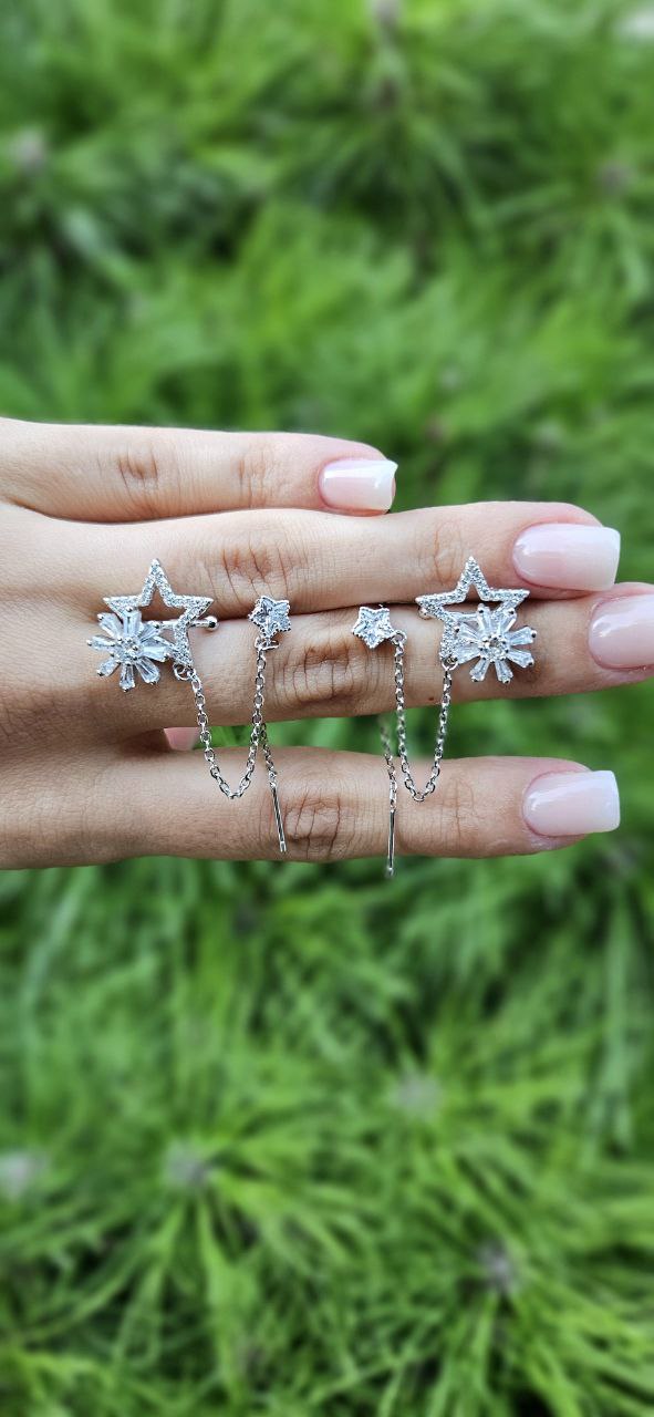 Серьги каффы Серебро 925 пробы kf