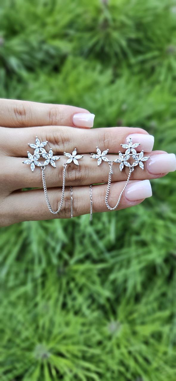 Серьги каффы Серебро 925 пробы kf