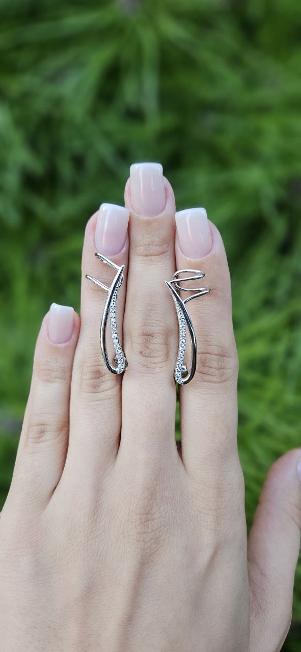 Серьги каффы Серебро 925 пробы kf