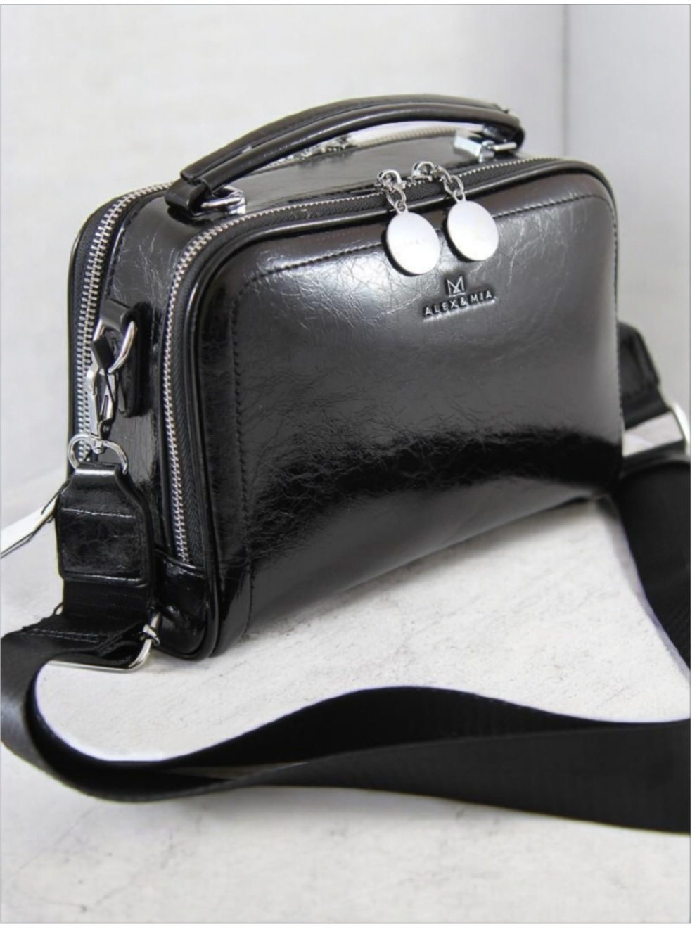 Сумка женская из кожзаменителя Alex&Mia CD-8304-2 Black#