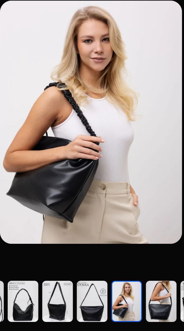 Сумка женская из кожзаменителя NN 1719# Чёрная