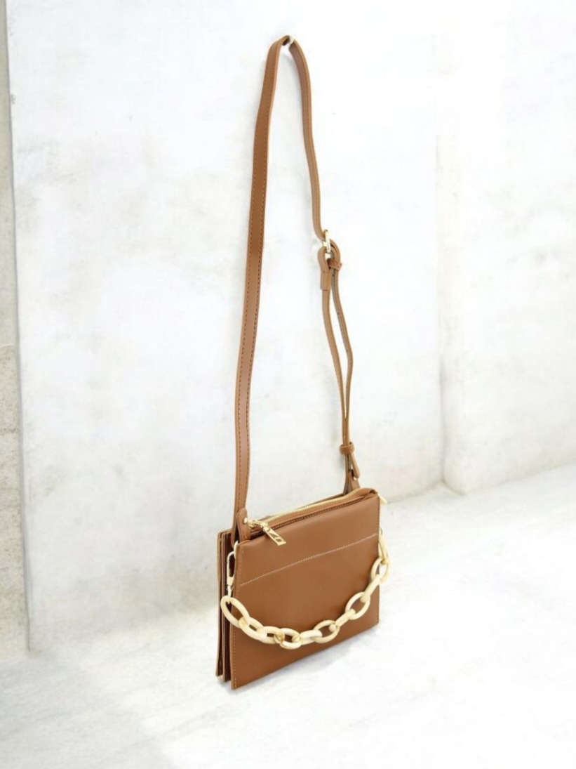 Сумка женская из кожзаменителя NN 9952#  Коричневая